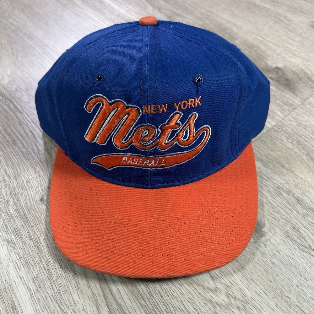 VTG Starter New York Mets Snapback Hat MLB Blue Orange Cap Made in USA‎
